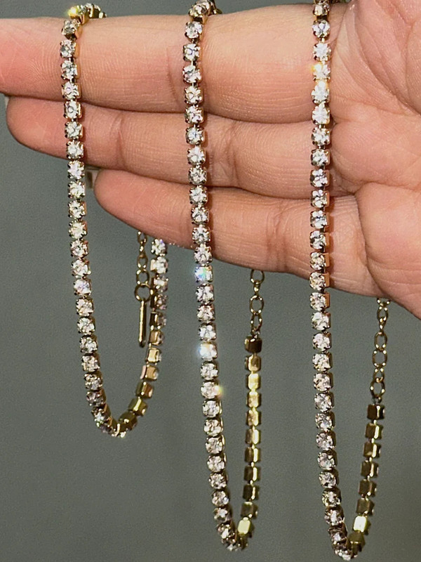 Gold-Plated Diamond Tennis Bracelet