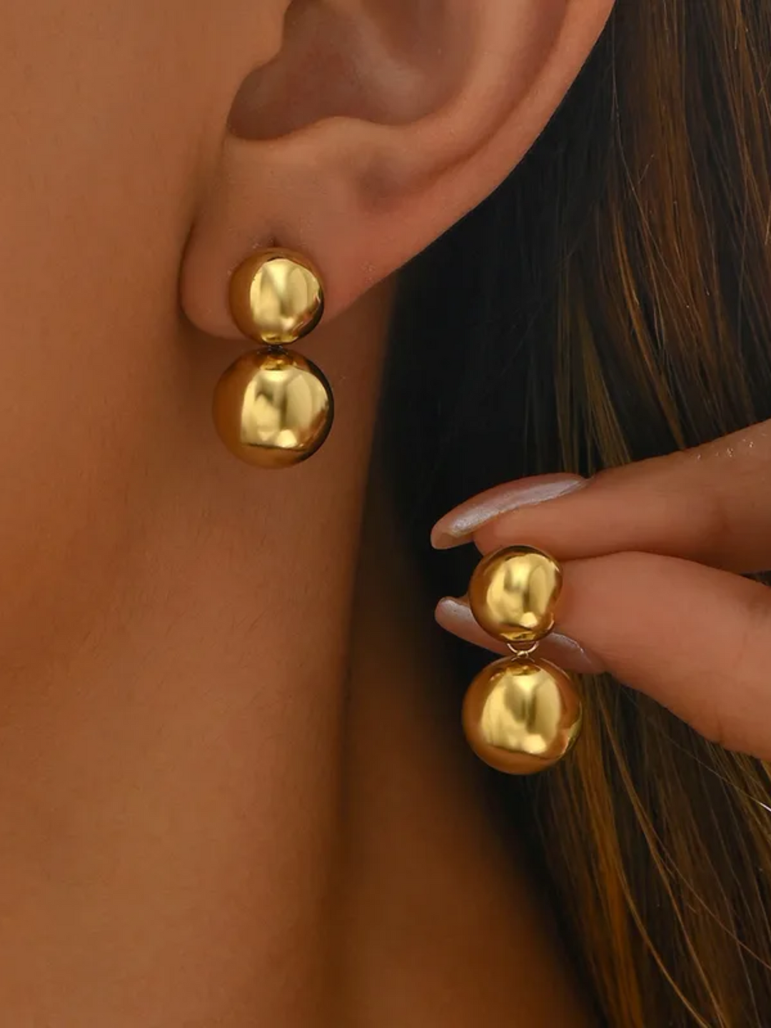 Double Ball Stud Earrings