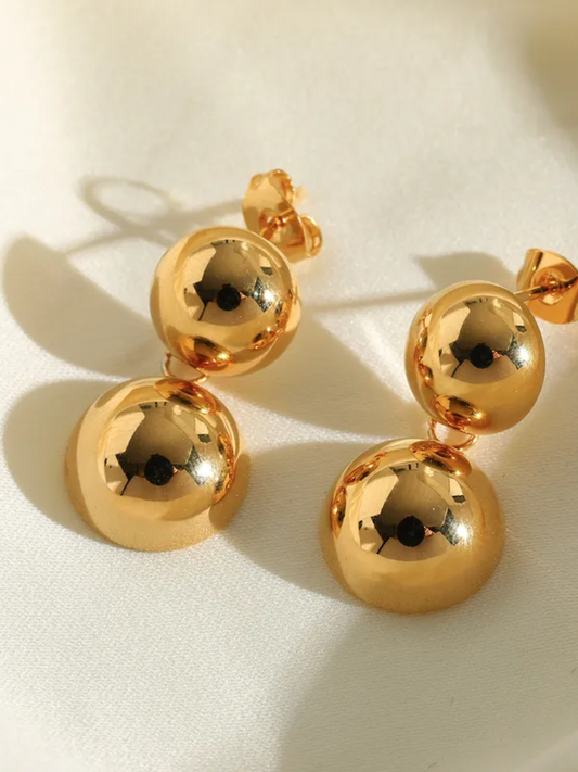 Double Ball Stud Earrings