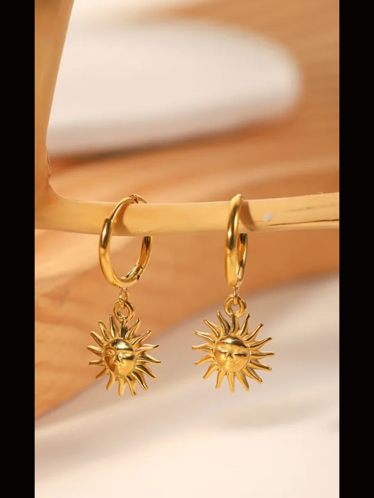Golden Sun Drop Earrings