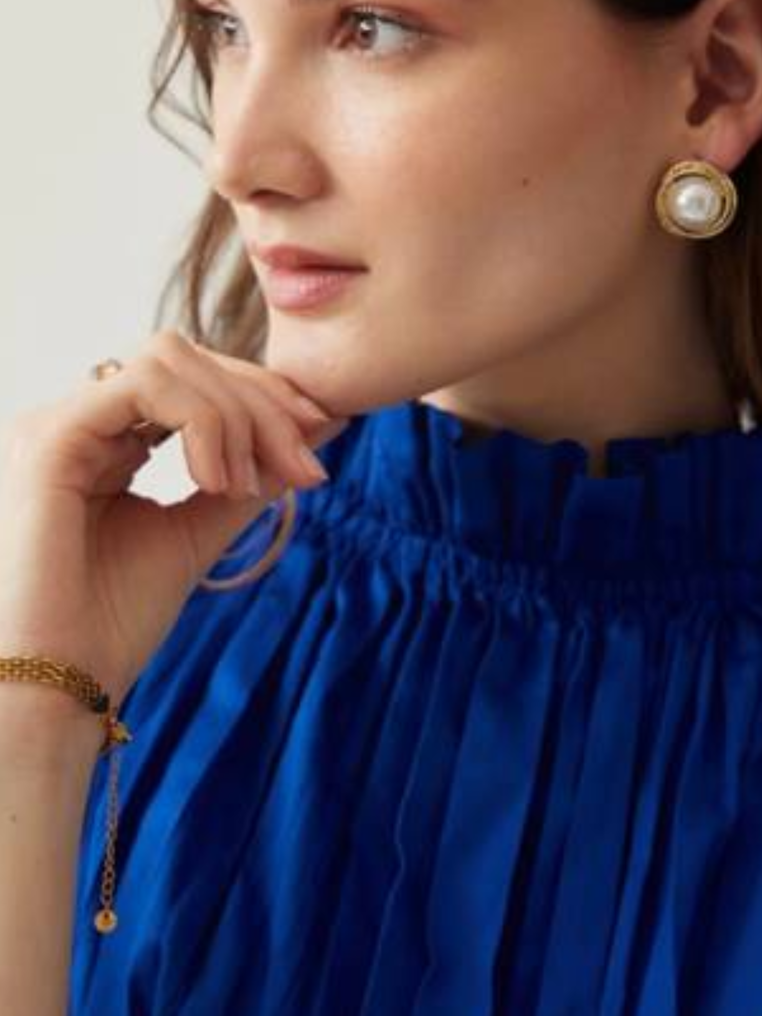 Twisted Hoop Pearl Stud Earrings