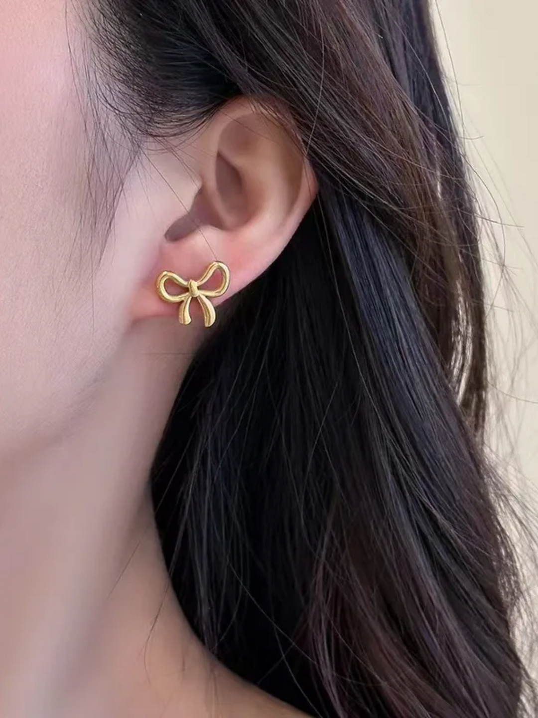 Gold-Plated Bow Pendant and Earring set