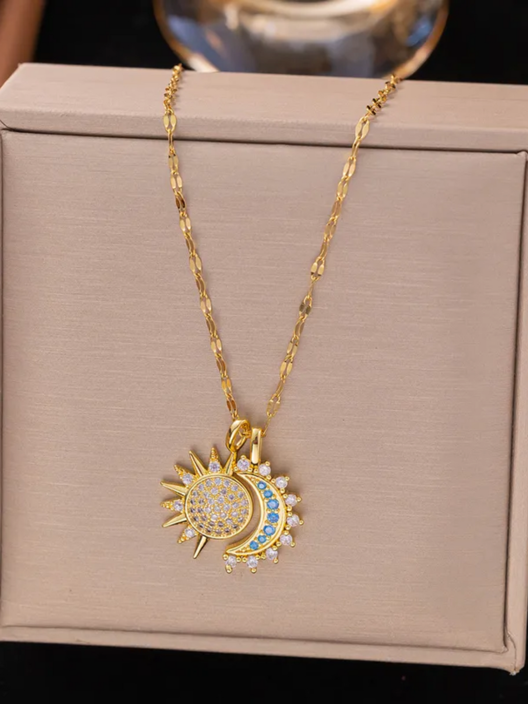 Sun and Moon Pendant Necklace