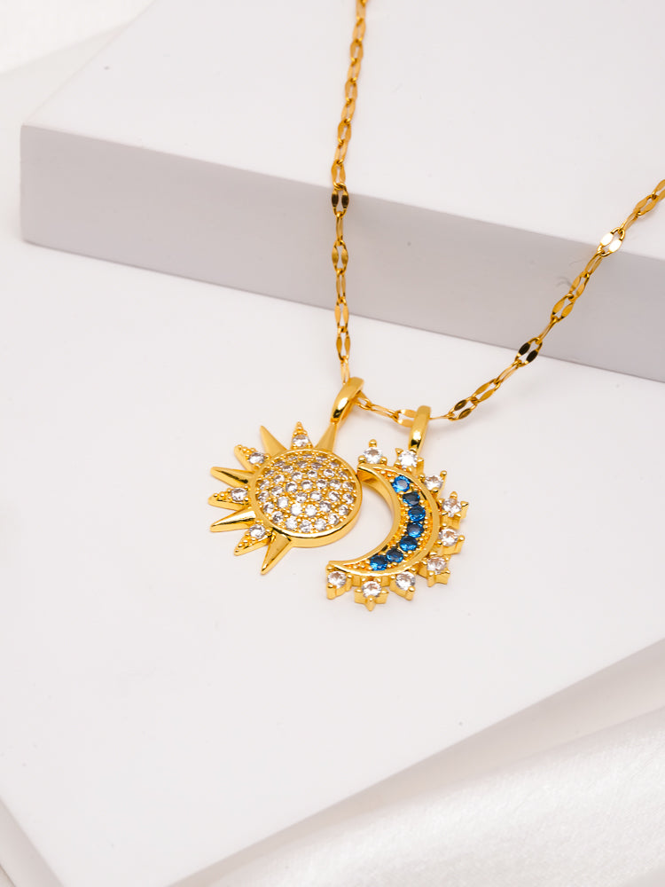 Sun and Moon Pendant Necklace