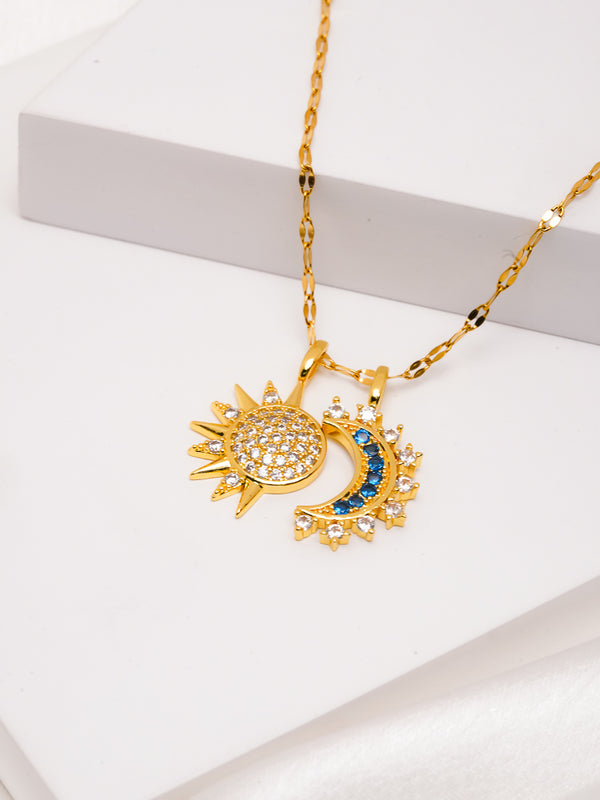 Sun and Moon Pendant Necklace