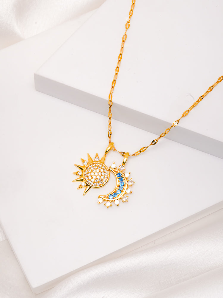 Sun and Moon Pendant Necklace