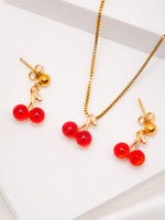 Load image into Gallery viewer, Cherry Pendant and Earring Set
