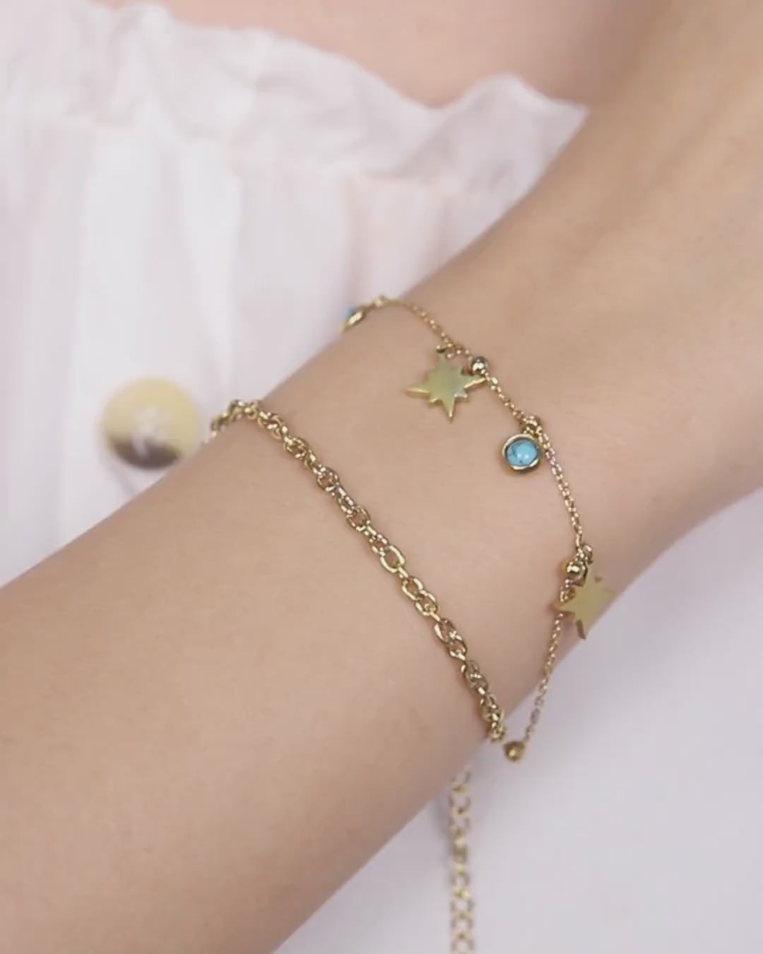 Double Chain Star Bracelet